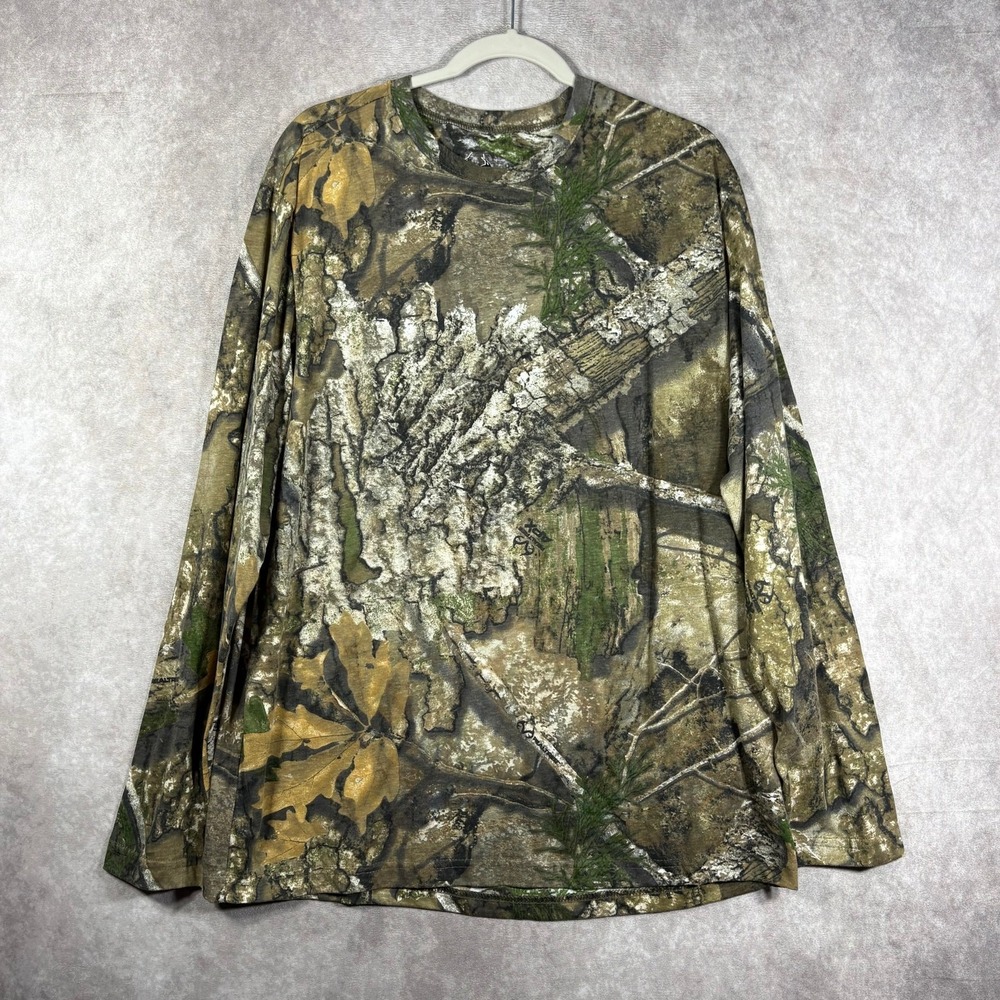 Realtree Camo Shirt Mens XL 46-48 Green Camouflage Long Sleeve‎ Hunting Outdoor